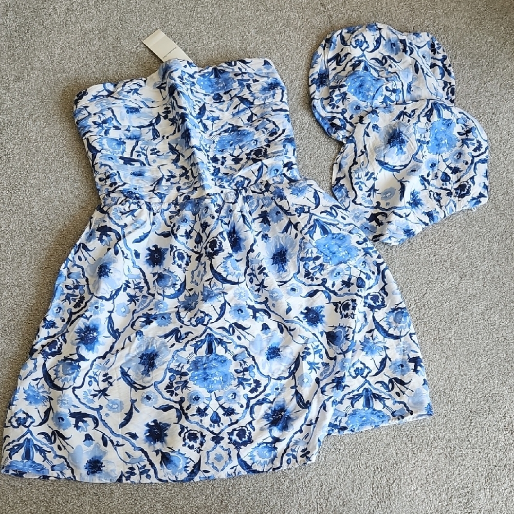 NWT Abercrombie Blue and White Floral Dress